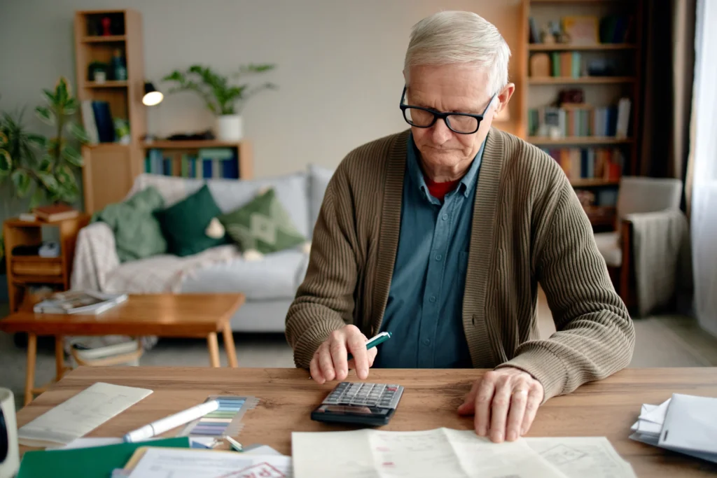 Senior calculating before they retire in Massachusetts