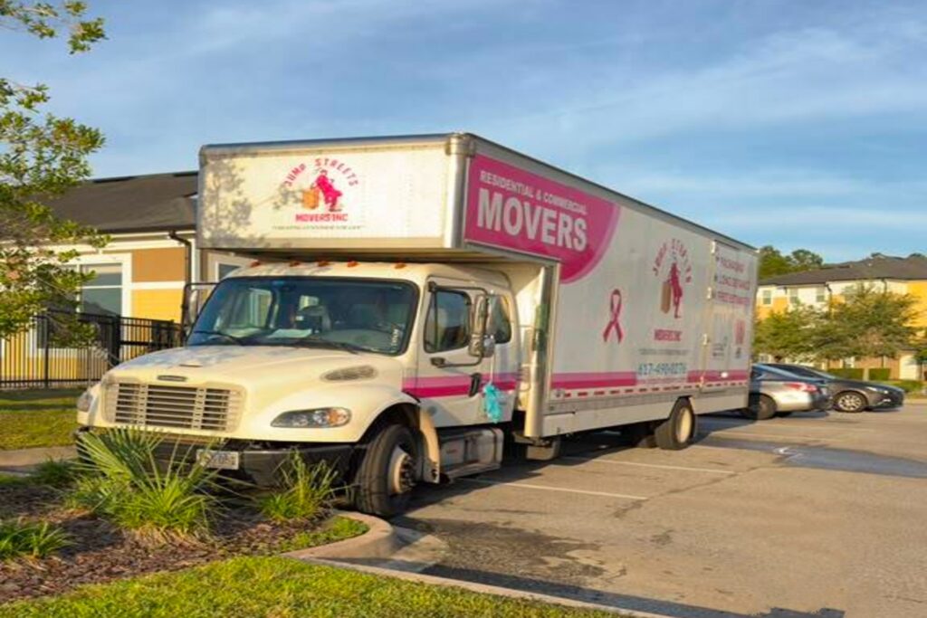 Jump Streets Movers moving truck at our Woburn, MA location